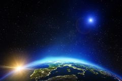 Europe city lights. Elements of this image furnished by NASA. 3d rendering